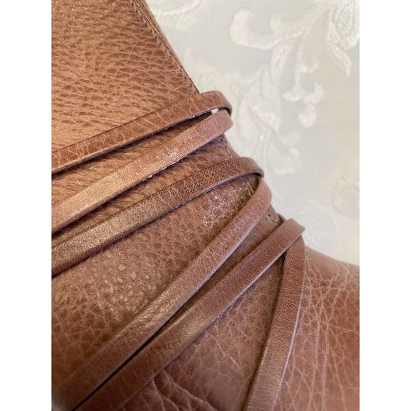 Bernardo Felicity Brown Leather Boots Stacked Heal Size 8.5 M Slip On Comfort - Picture 9 of 16